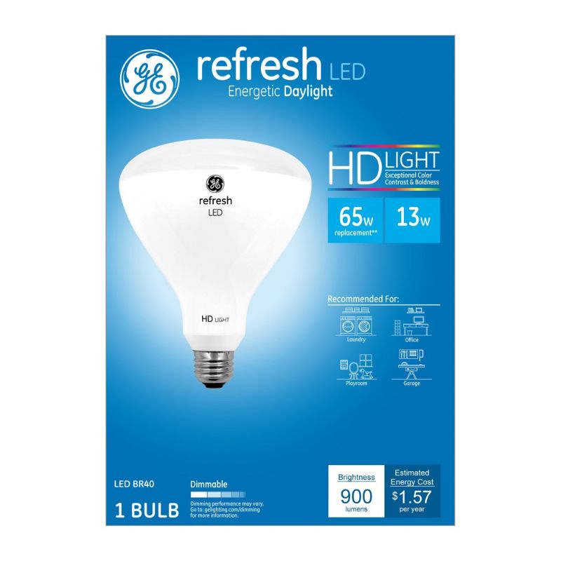 Photo 1 of GE 13.5W 65W Equivalent Refresh LED HD Indoor Floodlight Bulb Daylight