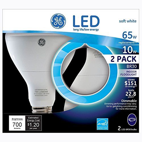 Photo 1 of GE 9W 4pk BR30 Indoor Soft White LED Medium Base Light Bulb