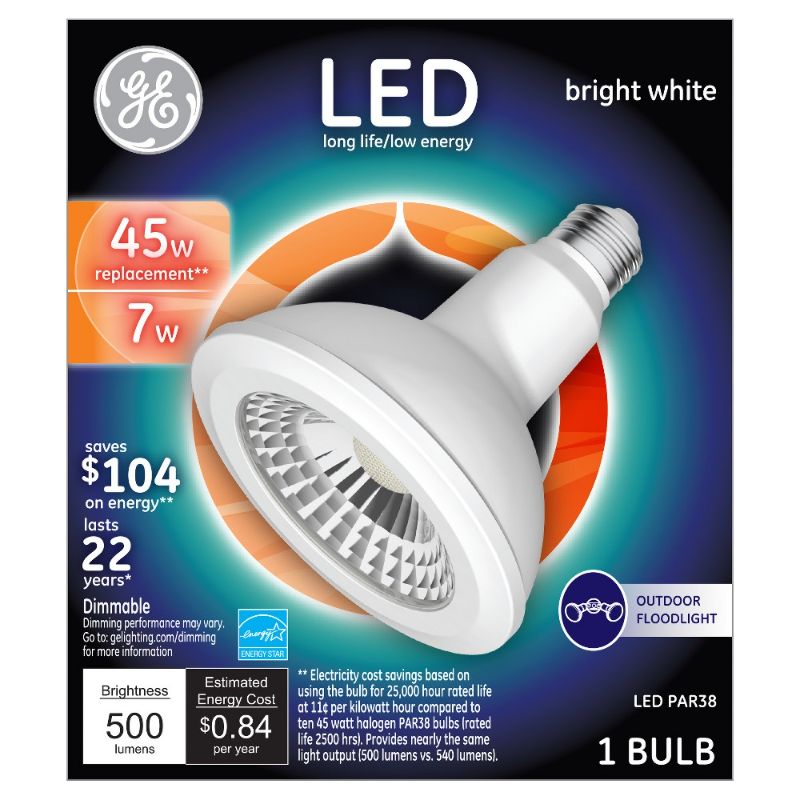 Photo 1 of GE LED 45w PAR38 Outdoor Floodlight Light Bulb Bright White