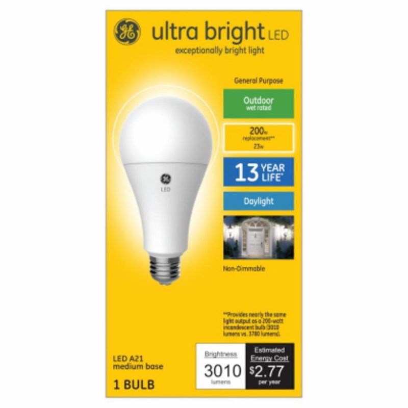 Photo 1 of GE 93128934 LED Bulb Ultra Bright A21 E26 (Medium) Daylight 200 Watt Equivalence Frosted