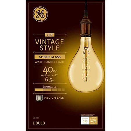 Photo 1 of GE LED Vintage 40-Watt EQ PS52 Amber Dimmable Edison Light Bulb 93100104