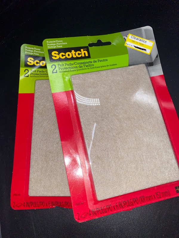 Photo 2 of 2- 4 in. X 6 in. Beige Rectangle Surface Protection Felt Floor Pads (2-Pack)