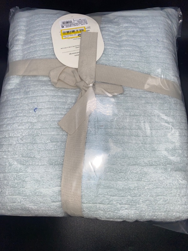 Photo 3 of 2pk Quick Dry Ribbed Bath Towel Set Aqua - Threshold