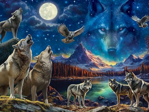 Photo 1 of Ceaco - Glow in the Dark - the Beauty of Wolves - 750 Piece Jigsaw Puzzle