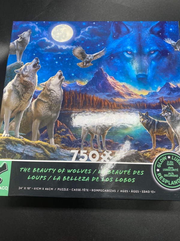 Photo 2 of Ceaco - Glow in the Dark - the Beauty of Wolves - 750 Piece Jigsaw Puzzle