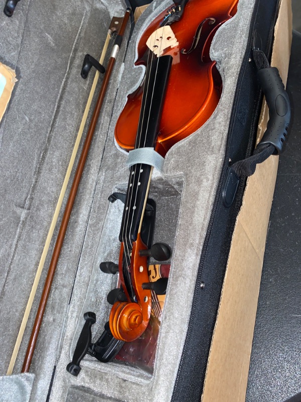 Photo 2 of Eastar 3/4 Violin Set Fiddle EVA-3 Matte fo Beginners with Hard Case, Rosin, Shoulder Rest, Bow, and Extra Strings (Imprinted Finger Guide on Fingerboard)