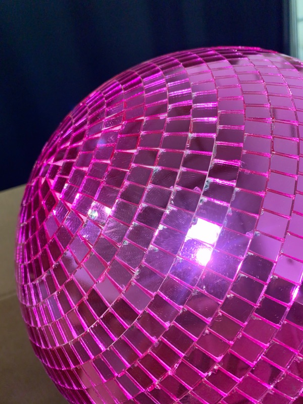 Photo 2 of 8" Mirror Disco Ball - Cool and Fun Hanging Party Disco Ball for Big Party Decorations (8 inch, Pink)