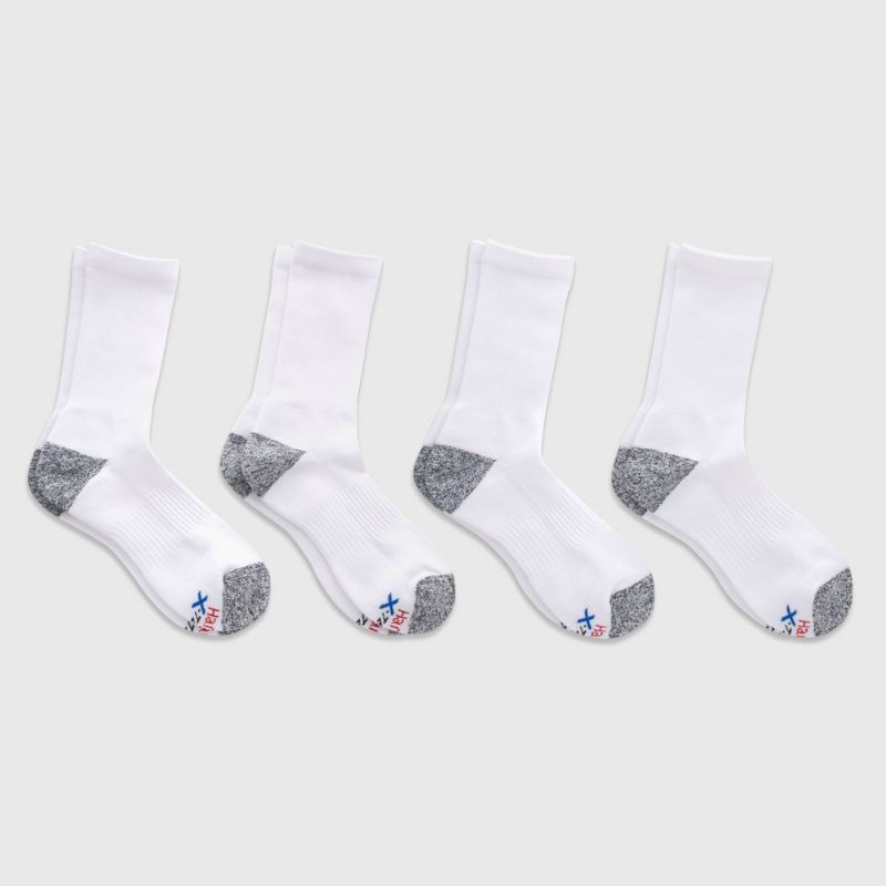 Photo 1 of Hanes Premium Men's Performance Filament Crew Socks 4pk - White 6-12