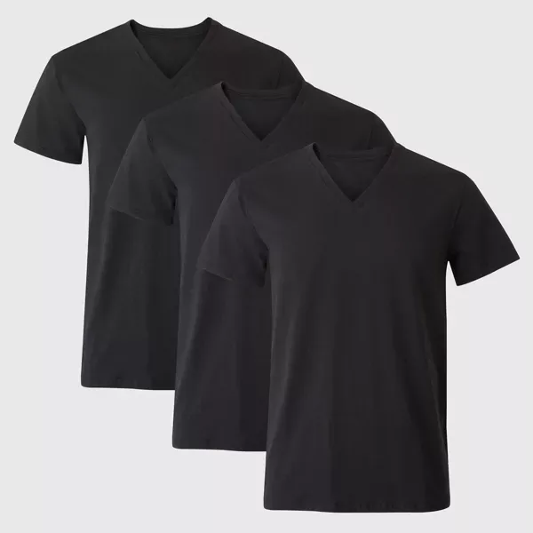 Photo 1 of XL Hanes Premium Black Label Men's V-Neck Undershirt 3pk