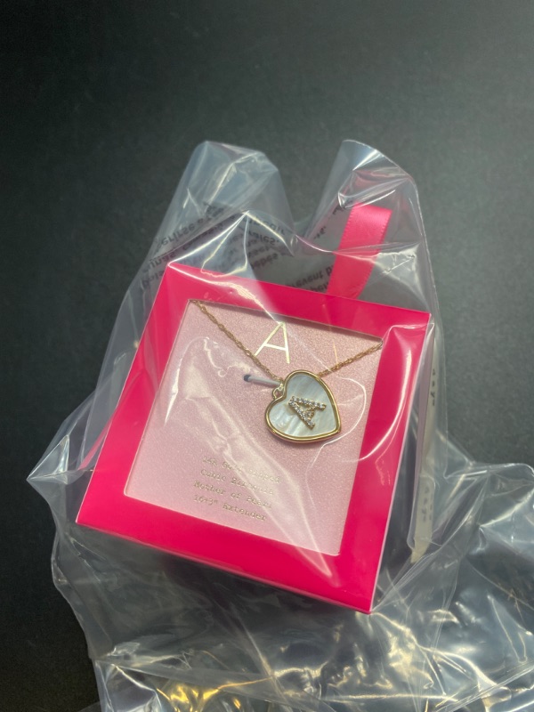 Photo 2 of 14K Gold Dipped Mother of Pearl Heart Initial "a" Pendant Necklace - a New Day™ Gold