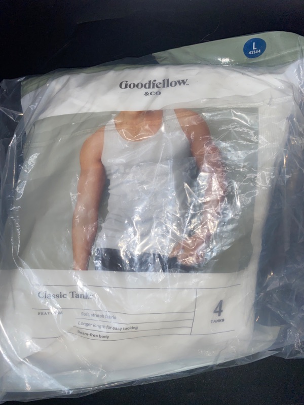 Photo 2 of Large Men's 4pk Ribbed Tank Top - Goodfellow & Co™ White 