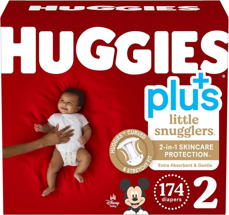 Photo 1 of Huggies Little Snugglers Plus Diapers Size 2, 174 Count