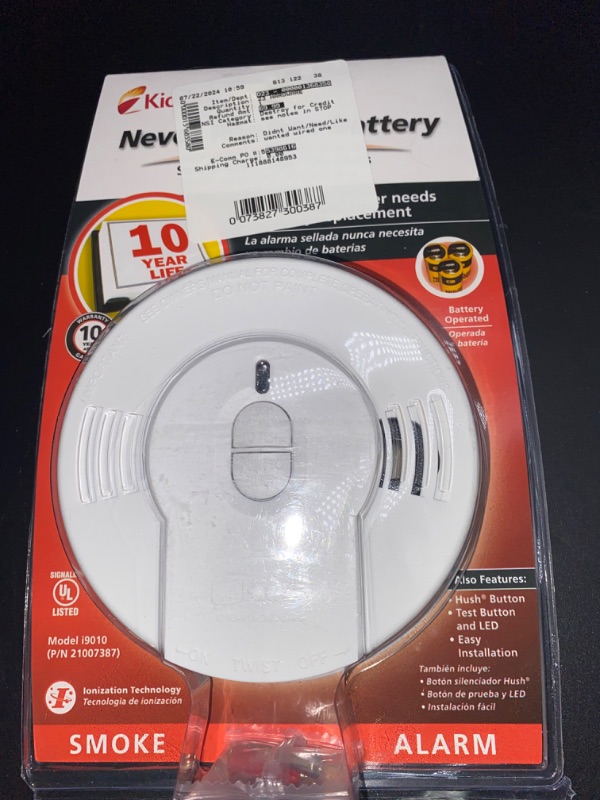 Photo 2 of Kidde Battery Operated Ionization Smoke Detector with Lithium Battery & LED Lights KIDDE