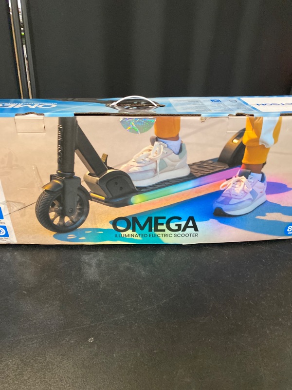 Photo 3 of Jetson Omega Electric Scooter, Up To 10 MPH, Range Up To 5 Miles, 150-Watt Motor, Foldable, 3 Speed Mode, Light-Up Deck, Ages 8+, Black, JOMEGA-BLK