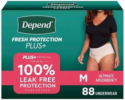 Photo 1 of Depend Protection Plus Ultimate Underwear for Women Medium (88 Count)