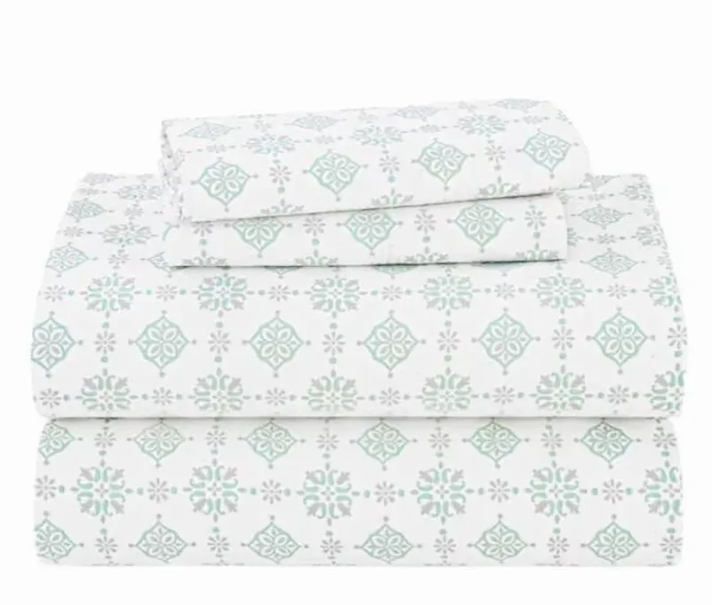 Photo 1 of  QUEEN Welhome Cotton Rich Blend Sheet Set, 4-Piece, 1 Flat, 1 Fitted, 2 Pillow Cases (Ditsy Medallion