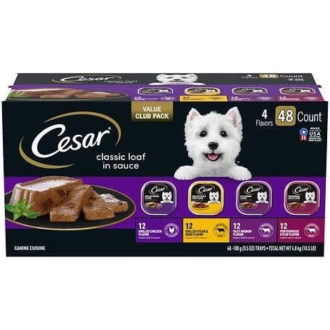 Photo 1 of Cesar Classic Loaf in Sauce Easy Peel Variety Pack 3.5 Ounce (Pack of 48) OPEN BOX***