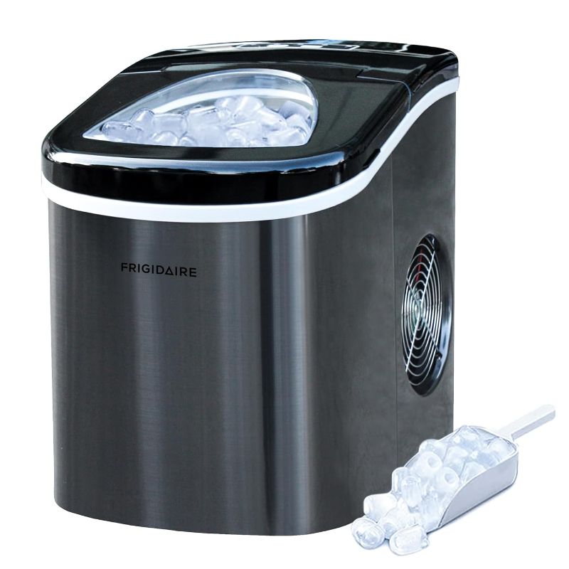 Photo 1 of Frigidaire 26 Lbs per day Portable Compact Maker, Ice Making Machine, Black Stainless, Medium