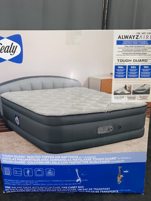 Photo 3 of Sealy Tritech Airbed Queen 31" Headboard Built-in AC Pump