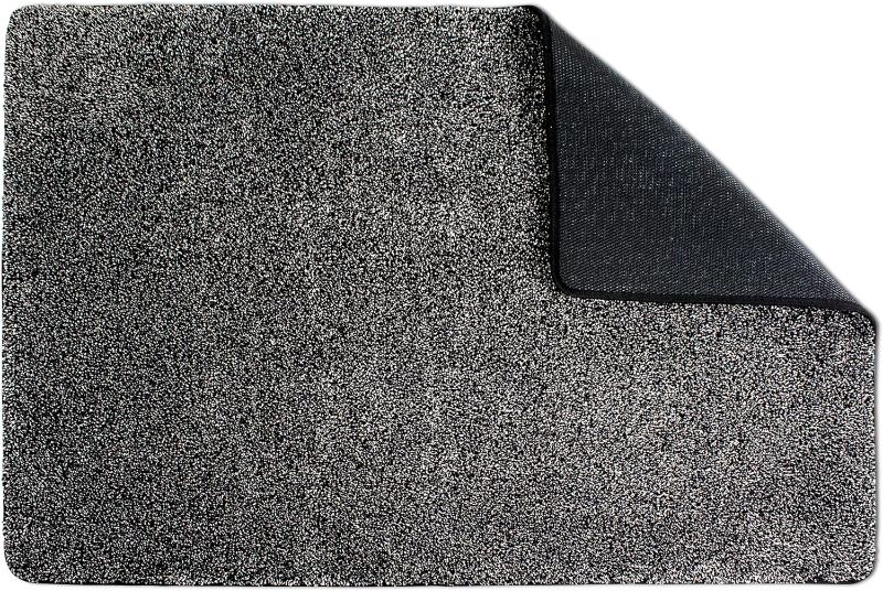 Photo 1 of Eurow Trek N' Clean Microfiber Traction Floor Mat, Black and Gray, 20 by 30 Inches