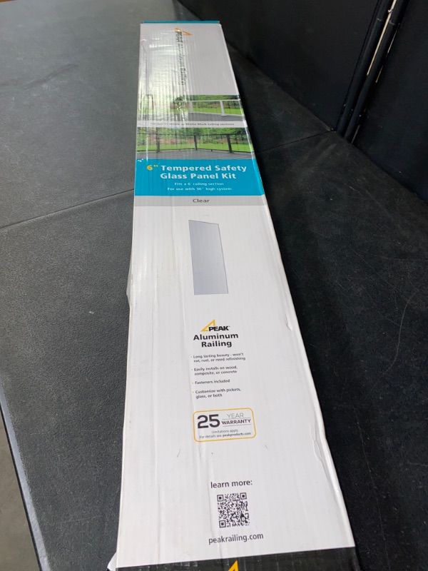 Photo 2 of Clear 36 in. H X 6 in. W Aluminum Deck Railing Clear Glass Panel Kit FACTORY SEALED**