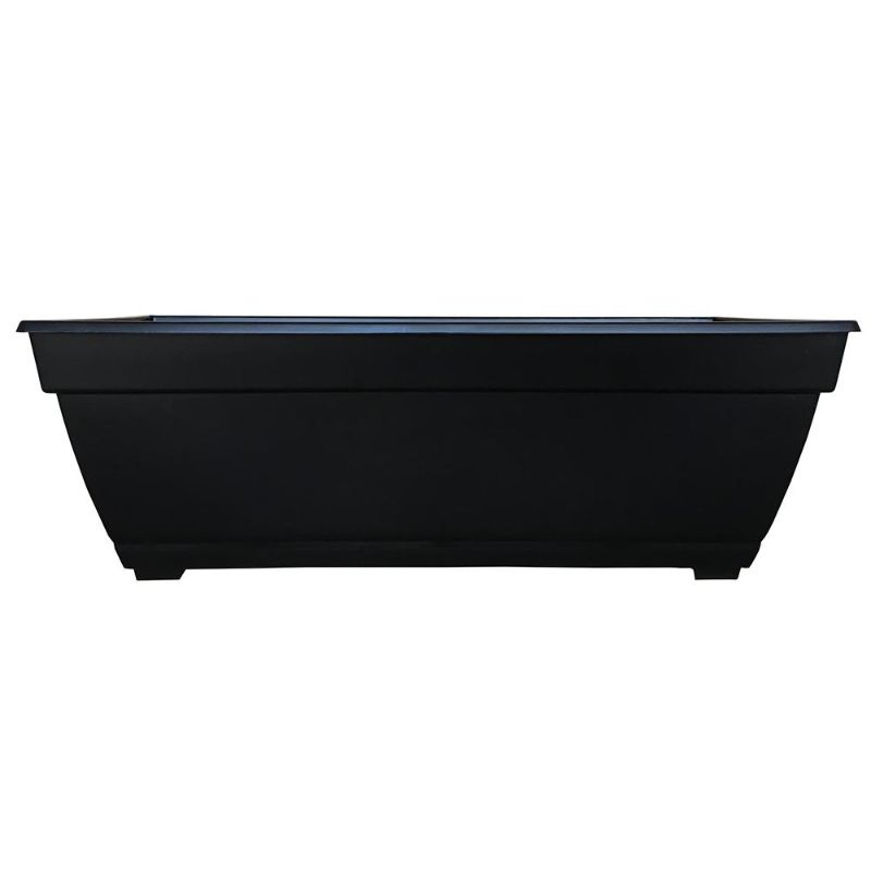 Photo 1 of Dynamic Design Newbury Extra Large 26.85 in. X 12 in. 17 Qt. Black Resin Deck Box Outdoor Planter