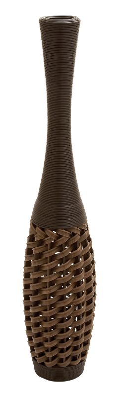 Photo 1 of DecMode 48 Tall Woven Floor Brown Rattan Vase