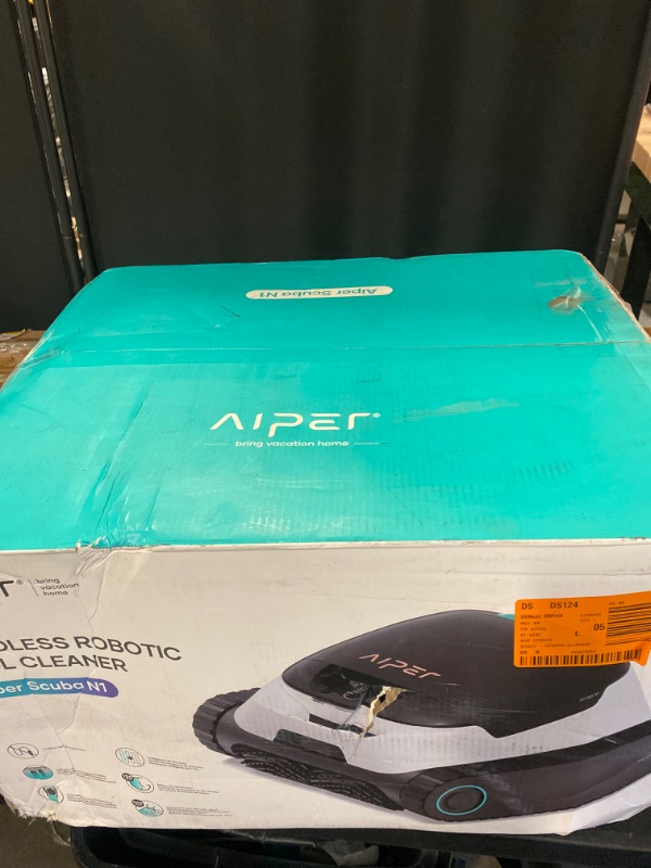 Photo 3 of AIPER N1 Pool Robot Cordless Robotic Pool Vacuum Cleaner with 2 Extra Replacement Brushes for Inground Pools 110W Suction Power Wall Floor Waterline C DAMAGED BOX NEW**