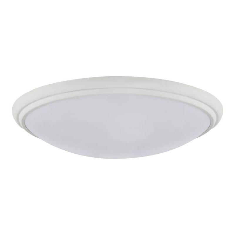 Photo 1 of 12 in. Light White and Matte Black Adjustable CCT Integrated LED Flush Mount with Interchangeable Trim