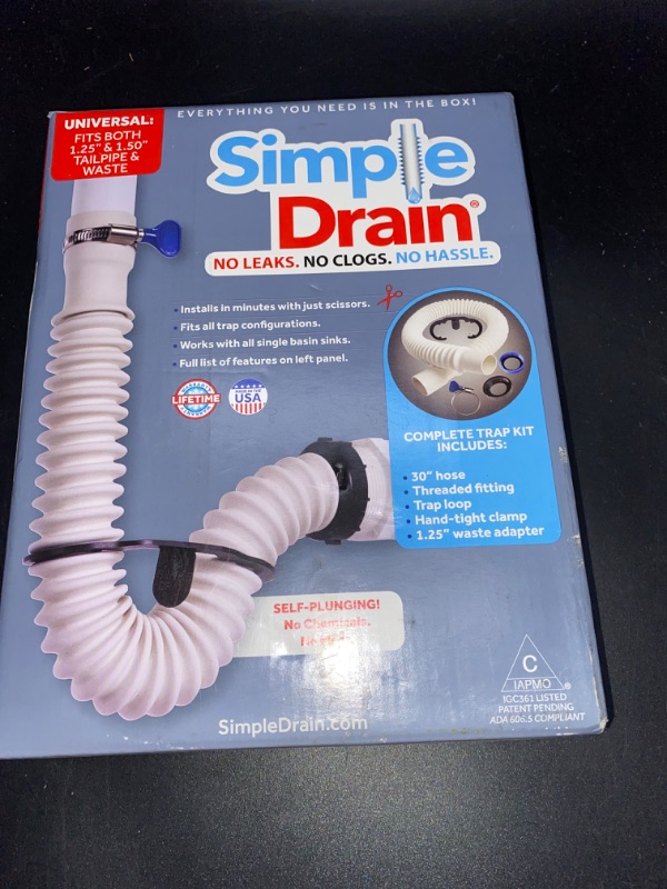 Photo 1 of SIMPLE DRAIN 1.25 in. Rubber Threaded P-Trap Bathroom Single Sink Drain Kit