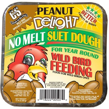 Photo 1 of 2 PACK C&S Peanut Delight No-Melt Suet Dough 11.75 Oz Cake Fresh Wild Bird Food 