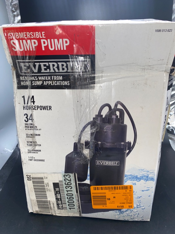 Photo 3 of Everbilt 1/4 HP Aluminum Sump Pump Tether Switch