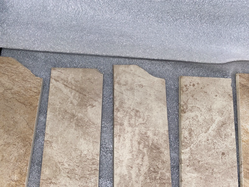 Photo 3 of 5Pcs Continental Slate Egyptian Beige 3 in. x 12 in. Porcelain Bullnose Floor and Wall Tile (0.25702 sq. ft. / piece) DAMAGED****