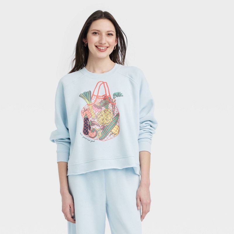 Photo 1 of XS Women's Farmers Market Graphic Sweatshirt - Blue