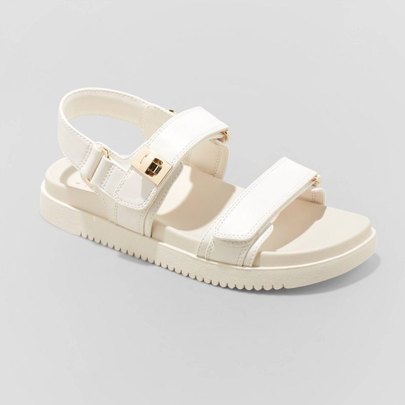 Photo 1 of SIZE 7.5 Women's Jonie Ankle Strap Footbed Sandals - a New Day™ Off-White 