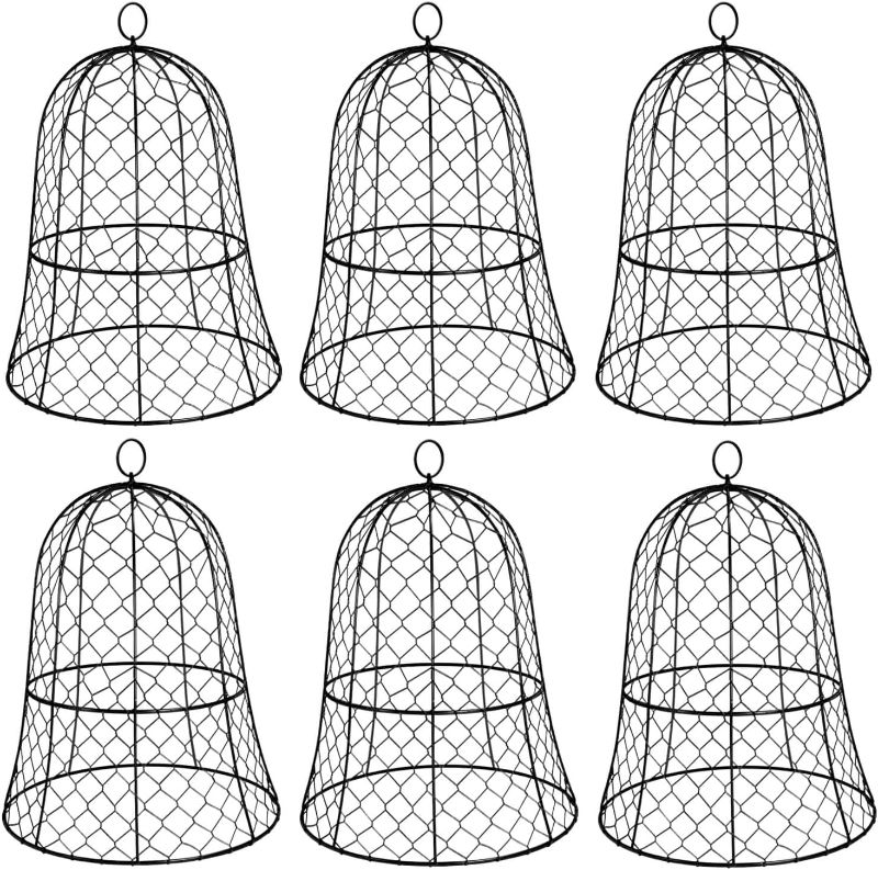 Photo 1 of (6 Packs) 13" D x 17" H Garden Chicken Wire Cloche, Garden Cloches for Plants, Wire Plant Protectors, Plant Cover for Keep Squirrels, Rabbits, Bunny, Chickens and Bird Out