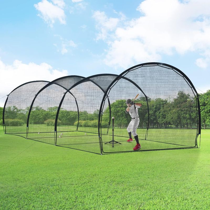 Photo 1 of Baseball Batting Cages 20&30ft for Backyard, Baseball Training Equipment Netting, Golf Softball Baseball Nets for Batting with Frame and Net, Hitting and Pitching Practice OPEN BOX**NEW** 