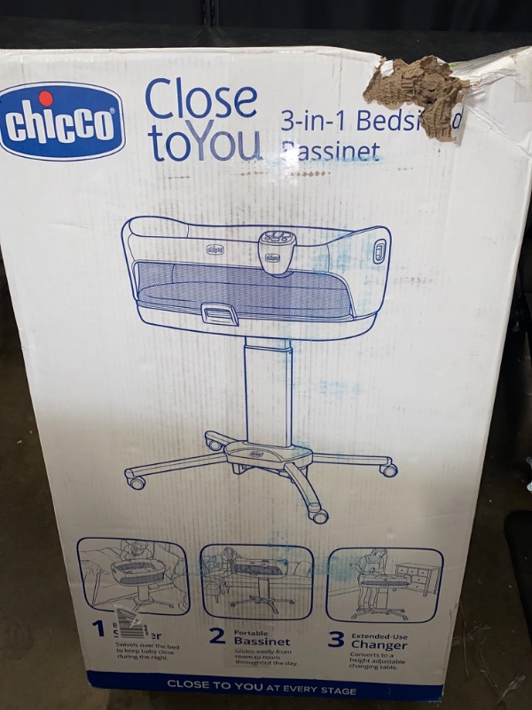 Photo 4 of Chicco Close to You 3-in-1 Bedside Bassinet, Portable Newborn Bassinet with Wheels, Adjustable-Height Changing Table | Dove/Beige NEW**