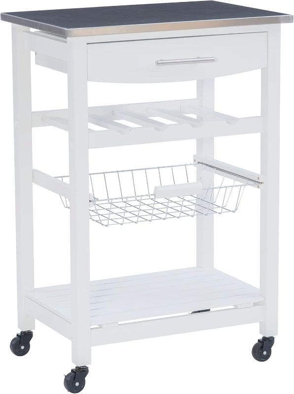 Photo 1 of CADMIC POLOPA KITCHEN ISLAND CART WHITE