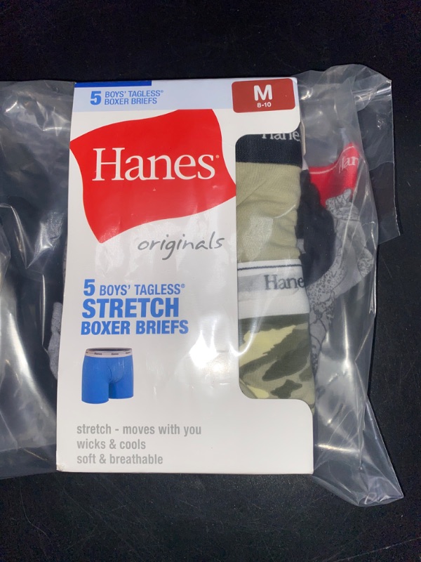 Photo 2 of Hanes Boys' 5pk Originals Camo Boxer Briefs - Gray/Black M