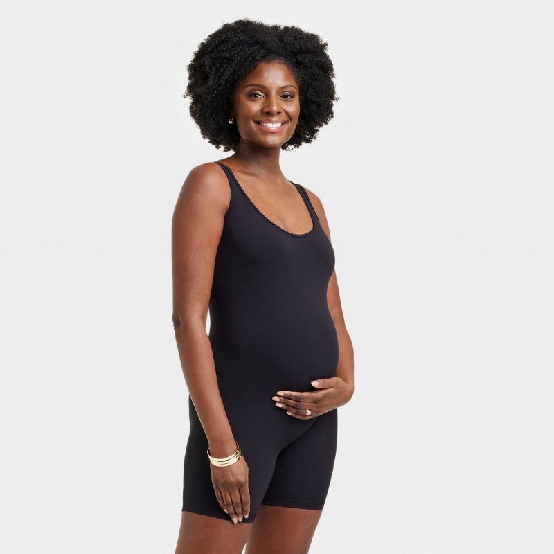 Photo 1 of LARGE Sleeveless Unitard Maternity Jumpsuit - Isabel Maternity by Ingrid & Isabel™ Black 