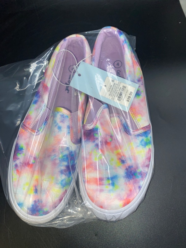 Photo 2 of SIZE 4 Girls' Sariah Striped Speckle Print Slip-on Sneakers - Cat & Jack