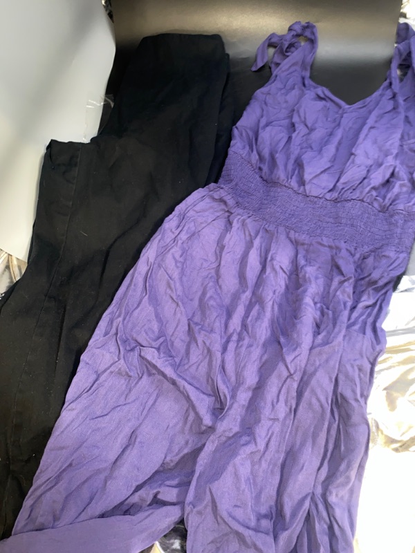 Photo 1 of SMALL SIZE PURPLE JUMPSUIT AND BLACK PANTS (5) USED