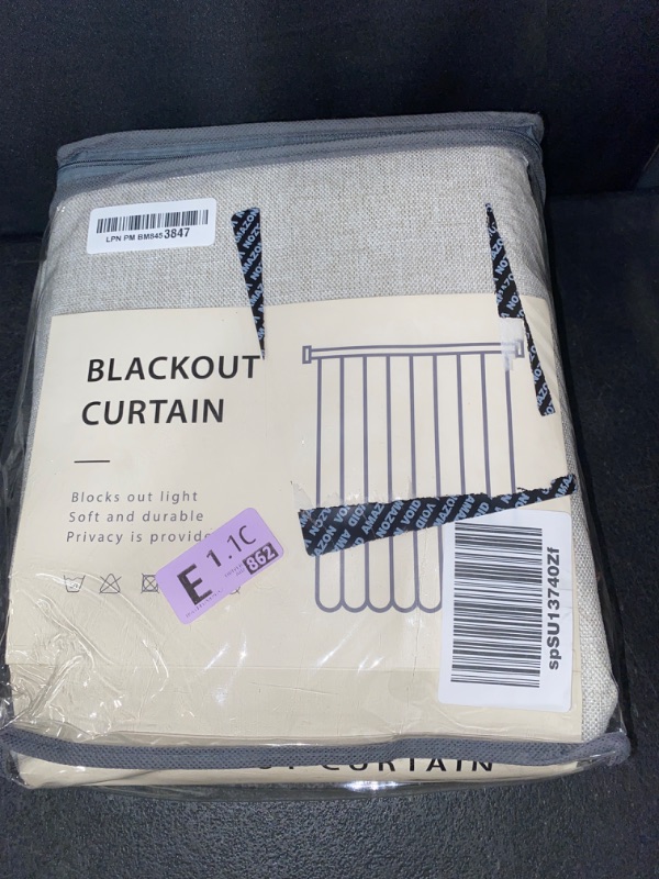 Photo 2 of 100% Blackout Curtains 84 Inches Long,Linen Blackout Curtains 84 Inch Length 2 Panels Set,Thermal Insulated Full Light Blackout Curtains for Bedroom/Living Room,50" W x 84" L 2 Panels,Natural Linen
