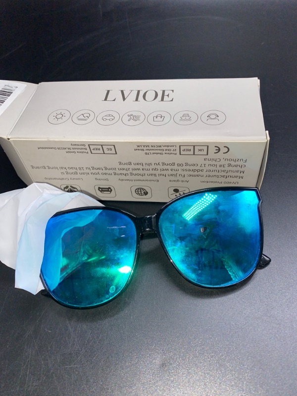 Photo 2 of LVIOE Oversized Polarized Sunglasses for Women Trendy Large Cat Eye UV Protection Shade LS1627s
