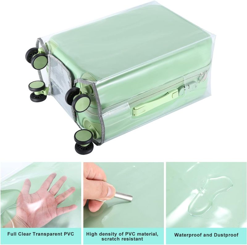 Photo 2 of Luggage Cover Cloth Suitcase Cover Protector for Wheeled Suitcase (Clear PVC Cover, 28inch)