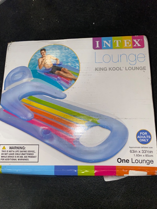 Photo 1 of Intex King Kool Lounge Floating Swimming Pool Lounger with Headrest & Cupholder
