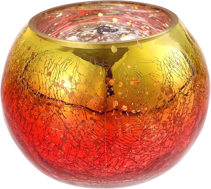 Photo 1 of Colorful Glass Candle Holder Candle Stand Cracked Pattern Candleholder Wedding Candlestick Dining Table Candlestick Romantic Candleholder Glass Candle Cup Home Decor Home Adornment
