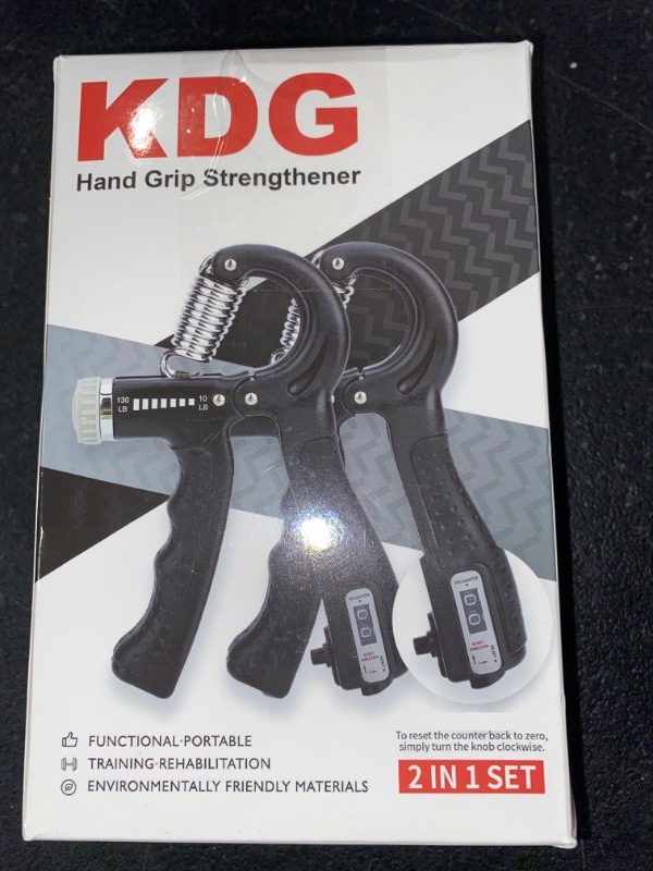 Photo 1 of KDG Hand Grip Strengthener 2 Pack Adjustable Resistance 10-130 lbs Forearm Exerciser?Grip Strength Trainer for Muscle Building and Injury Recovery for Athletes
