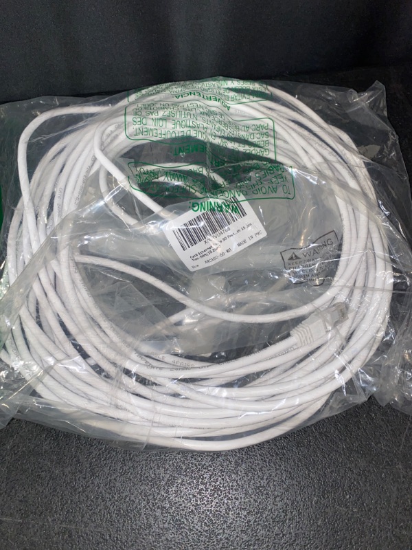 Photo 2 of Adoreen Cat 6 Ethernet Cable 50 ft-White, High Speed Internet Cable (6 Colors for Selection) Support POE Gigabit Cat6 Cat 5e Cat 5 Cable Long Flexible Network Cable RJ45 Patch Cord+15 Ties
